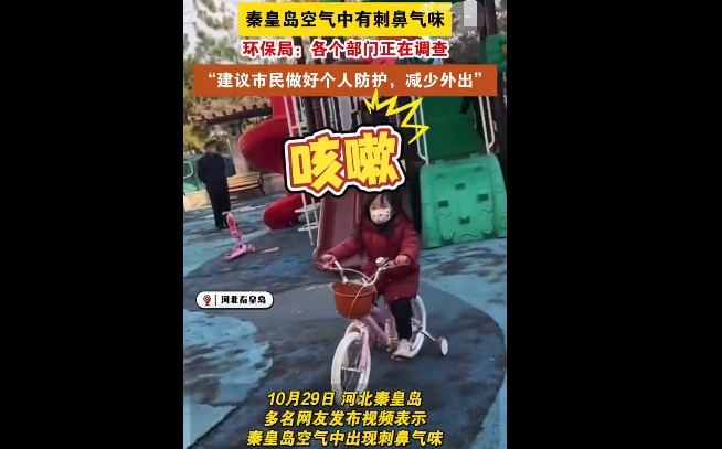 空气中出现刺鼻气味！秦皇岛环保局建议市民减少外出，正核实中